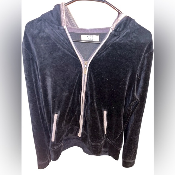 New York Laundry Classic Black Velour Jacket - Picture 1 of 3